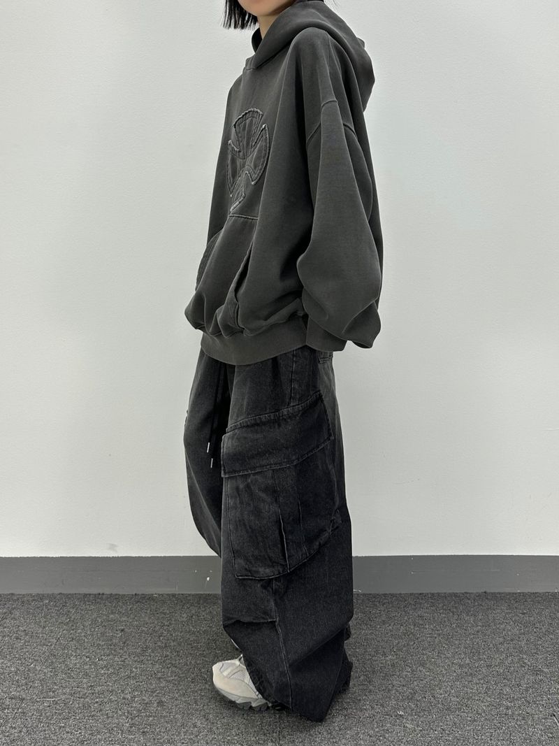 denim oblique cargo pants