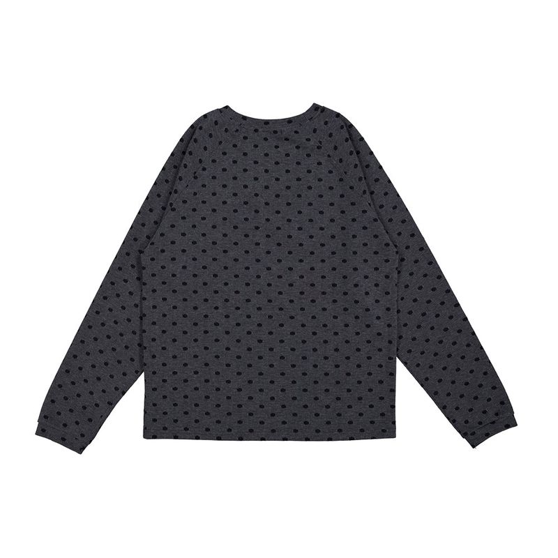 Rib Dot Raglan Tee (charcoal)
