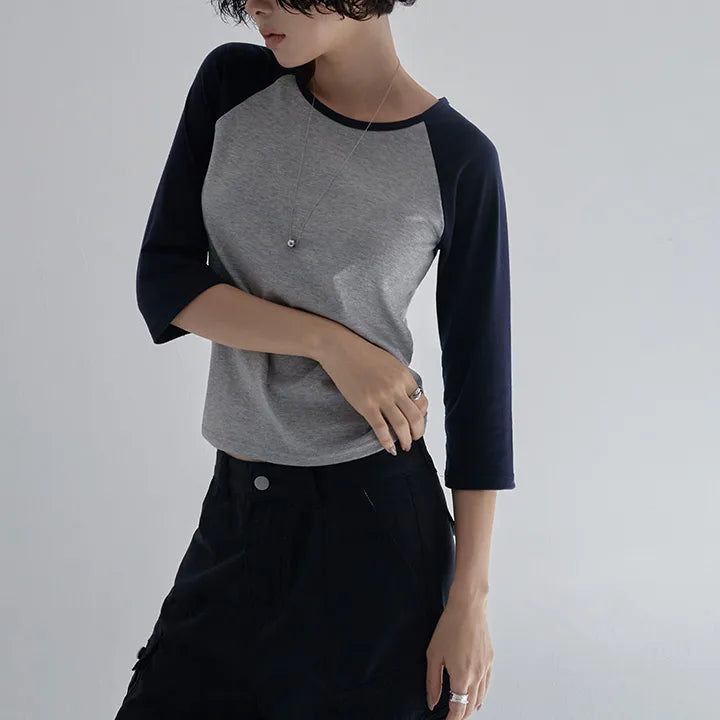blitti（ブリッティ）の「[Mohirn] 7/8-Sleeve Contrast Raglan T-Shirt - 4 Colors（Tops）」