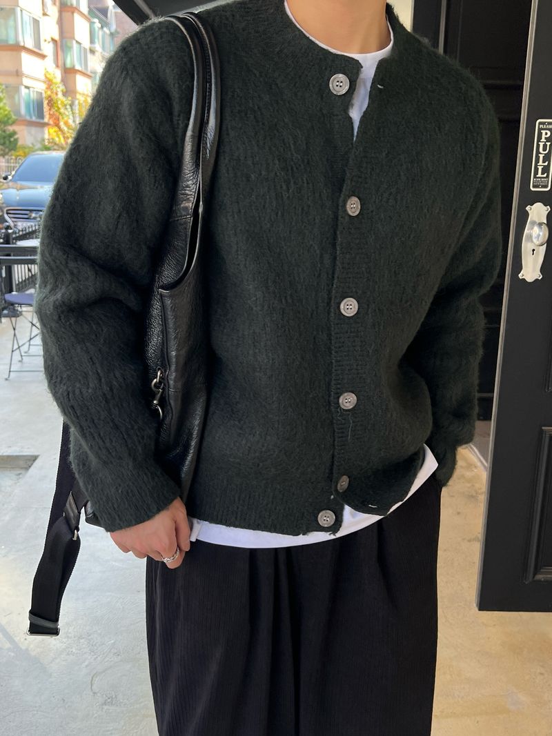 Brush wool cardigan