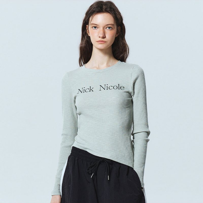 OBLIQUE LINE LONG SLEEVE TOP_IVORY