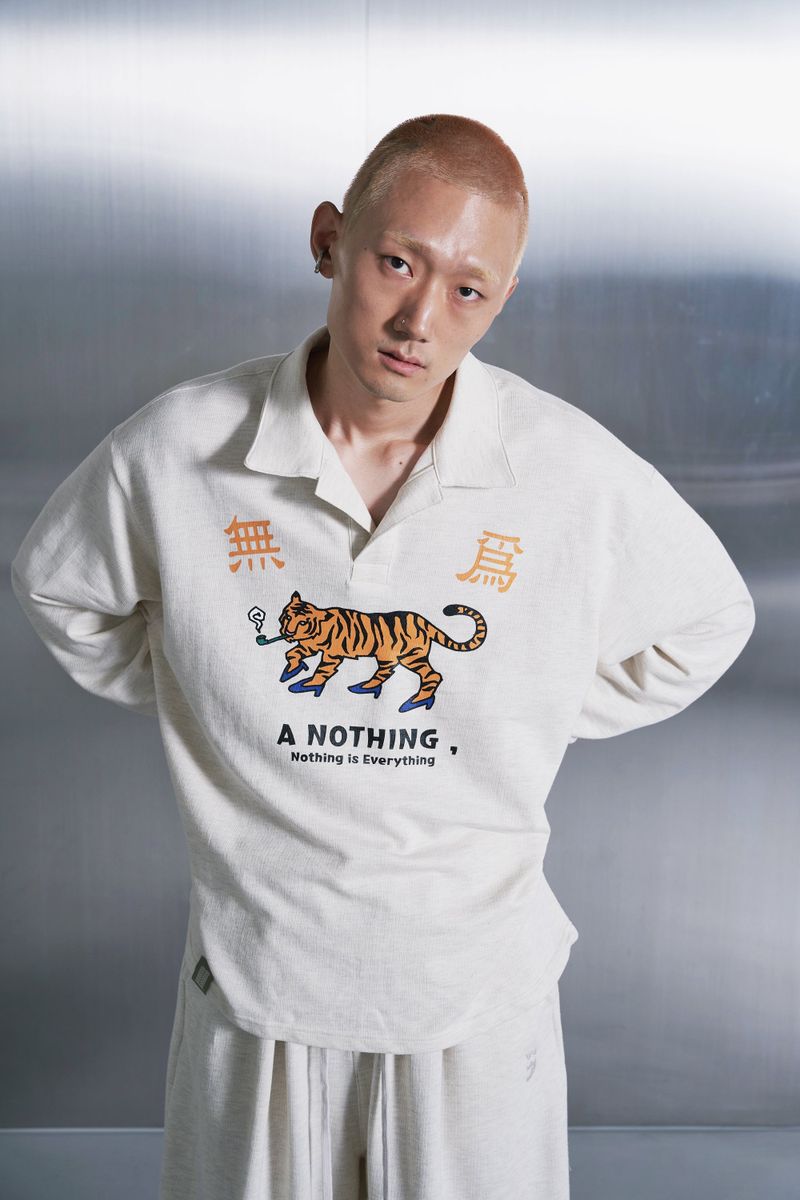 MU-WI PIN-KNIT COLLAR-TEE (Oatmeal)
