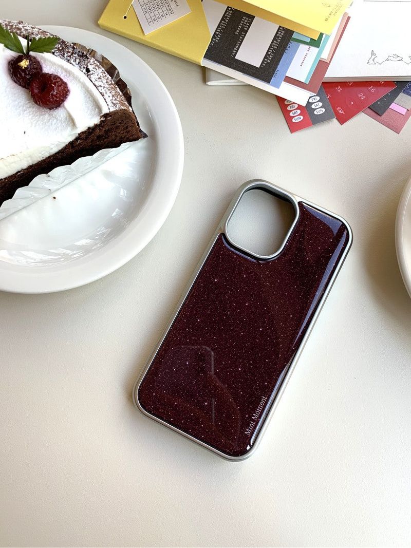 [MADE] パールワイン シルバー エポキシバンパー iPhoneケース