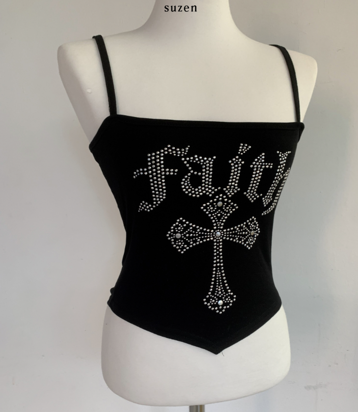 hikomi lettering y2k Top (black)