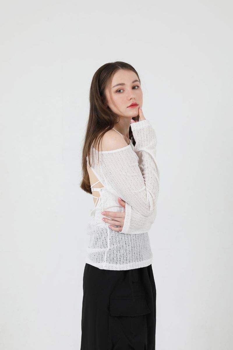 Back Slit Crop Sleeveless White