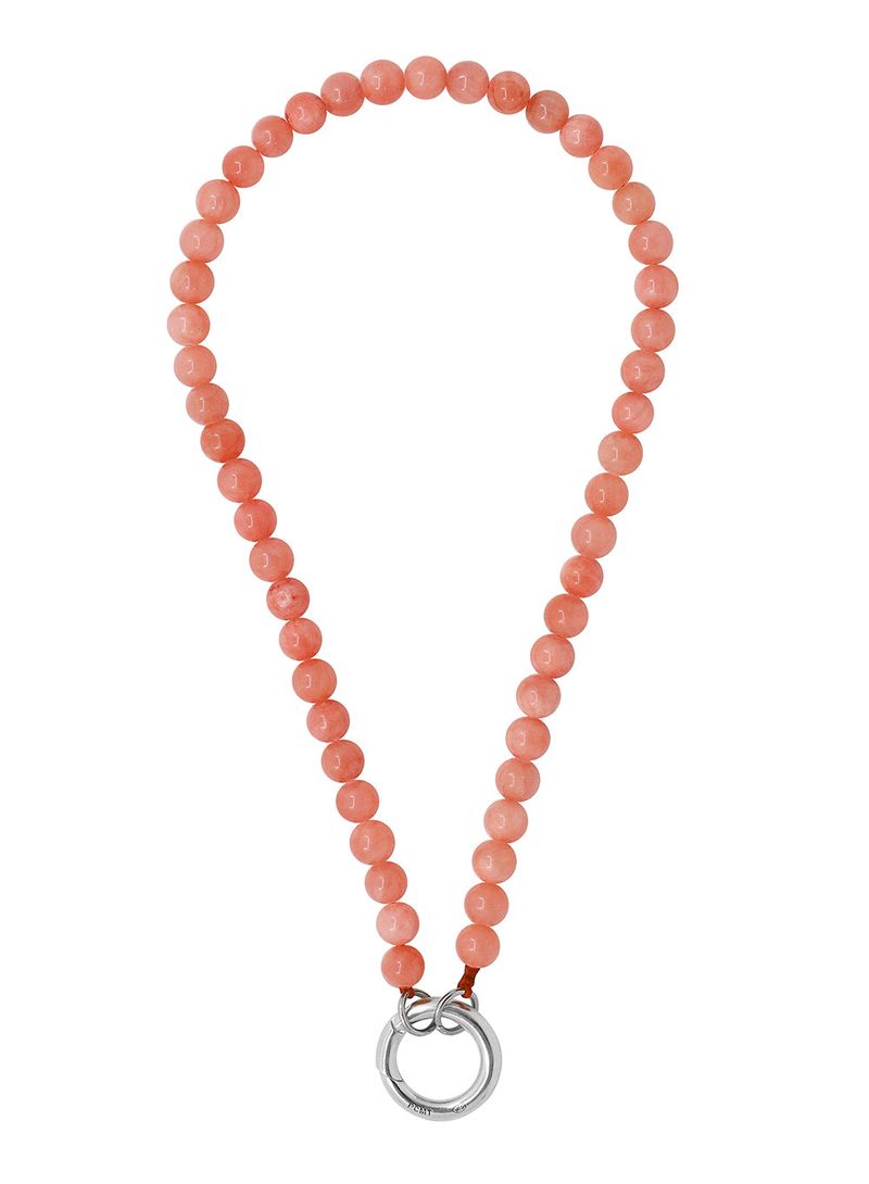 [MADE] Capsule02 Silver Open Pendant Gemstone Necklace _Salmon