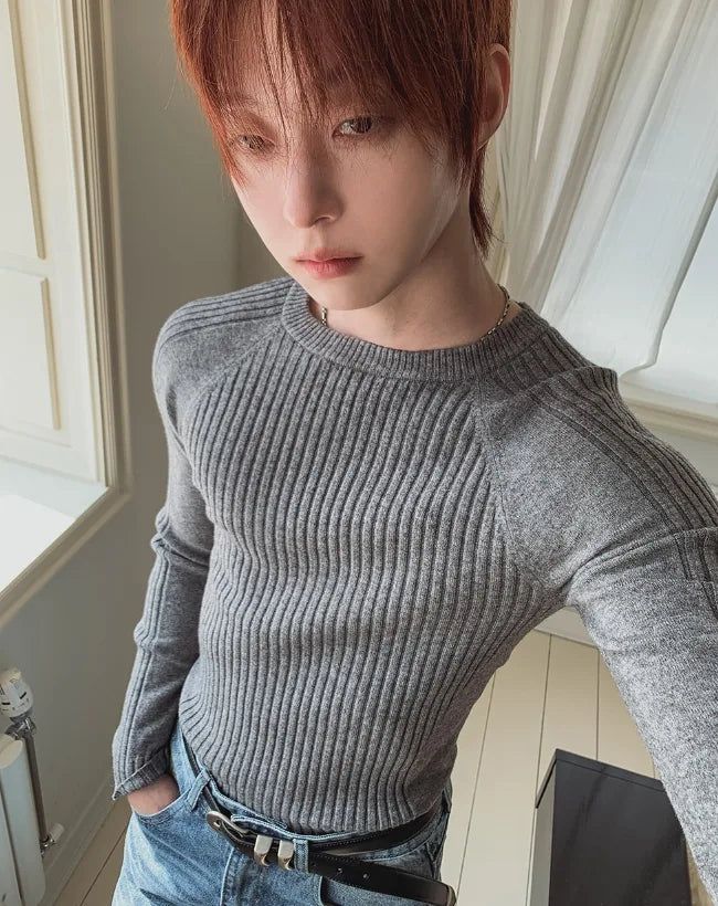 Sailon Ribbed Raglan Muscle Fit Knit