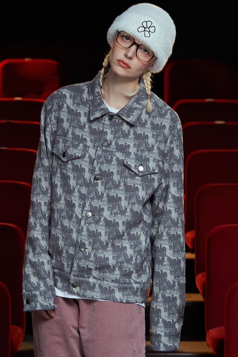 WAVE JACQUARD JACKET / GREY