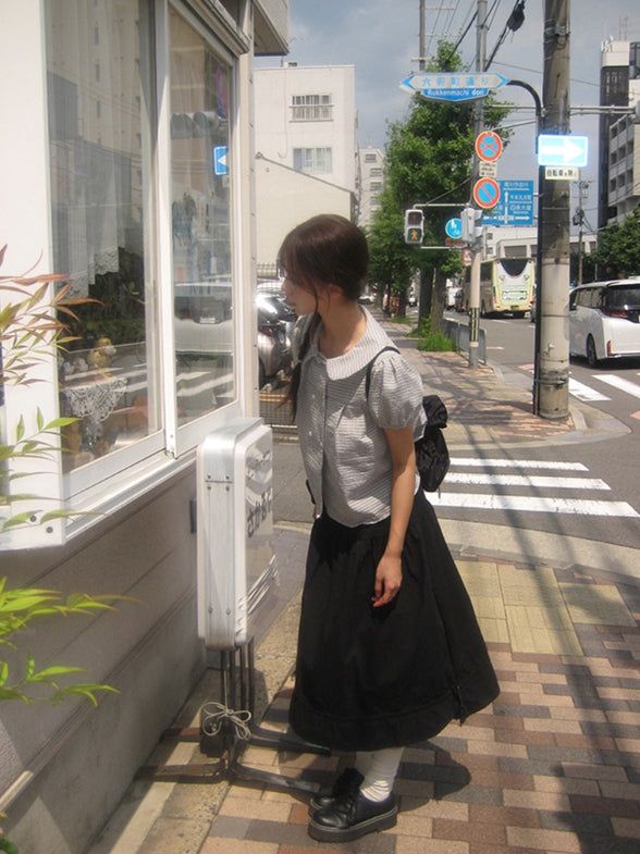 Iseo Strap Flare Banding Long Skirt