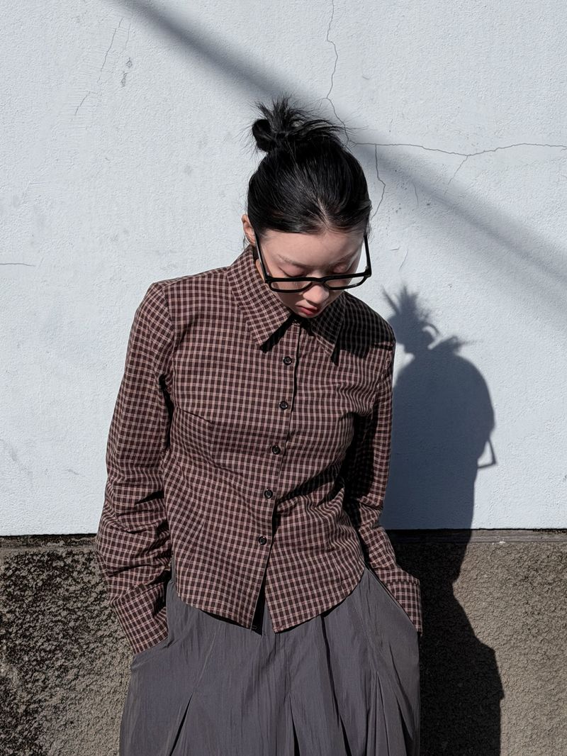  GINGHAM CROP SHIRT