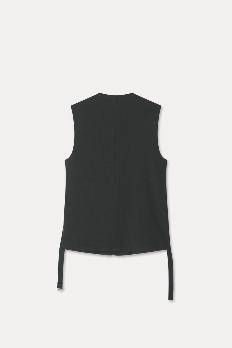 Overfit Sleeveless Jacket_Charcoal