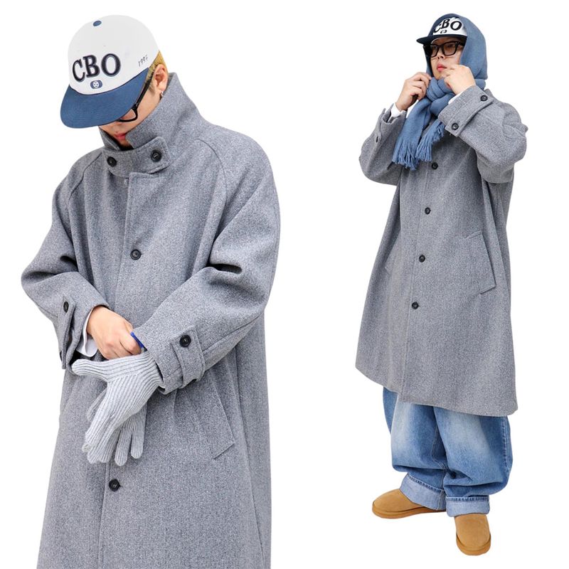 Oversized Wool Balmacaan Coat