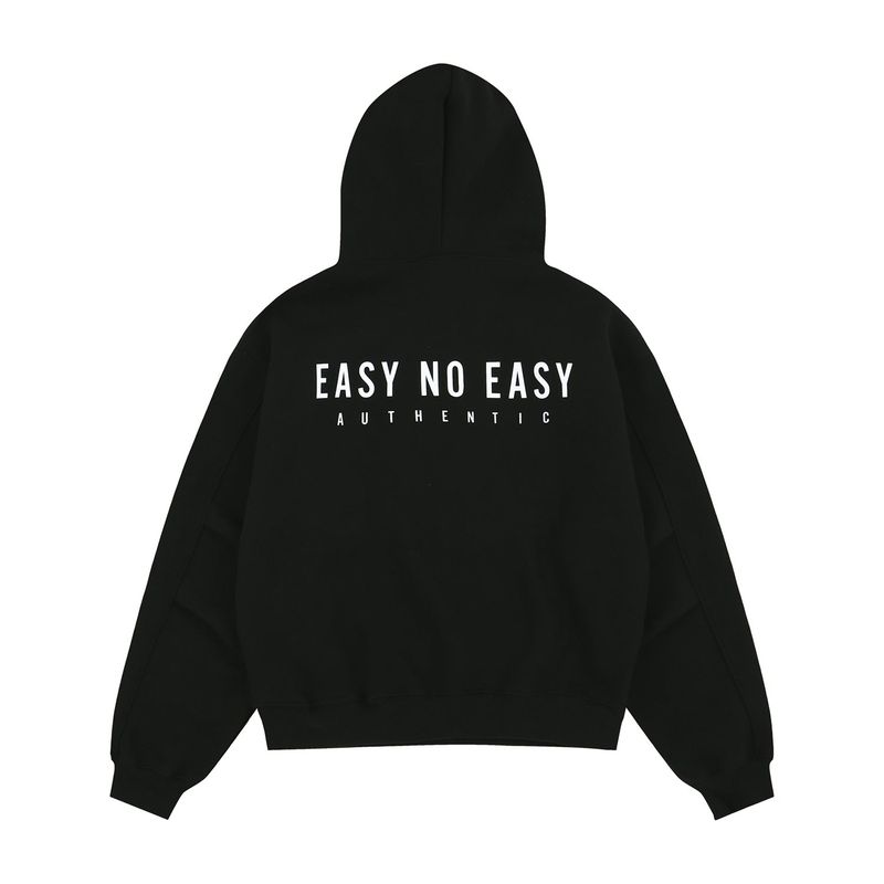 Oversized Hard Crop Hoodie - Black