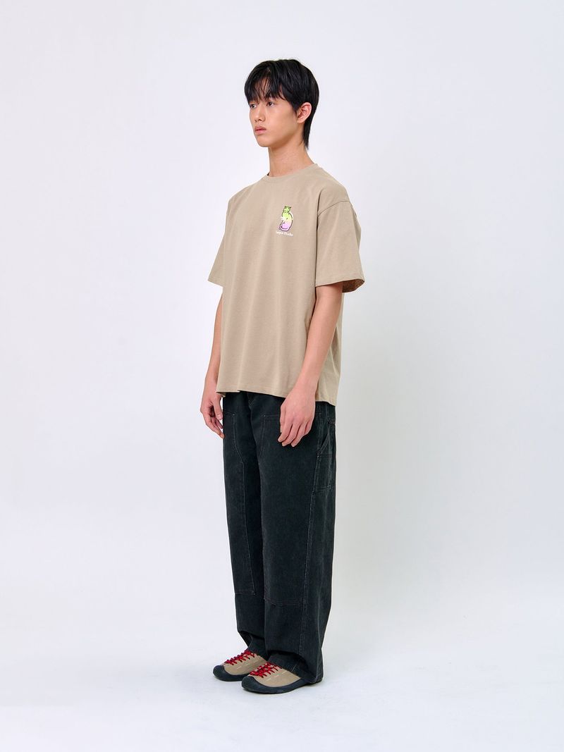 SMILING CAT T-SHIRT_Sand Beige