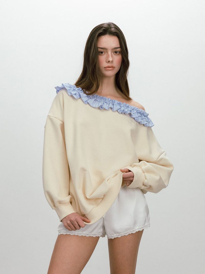 SATIN LACE SHORTS / IVORY
