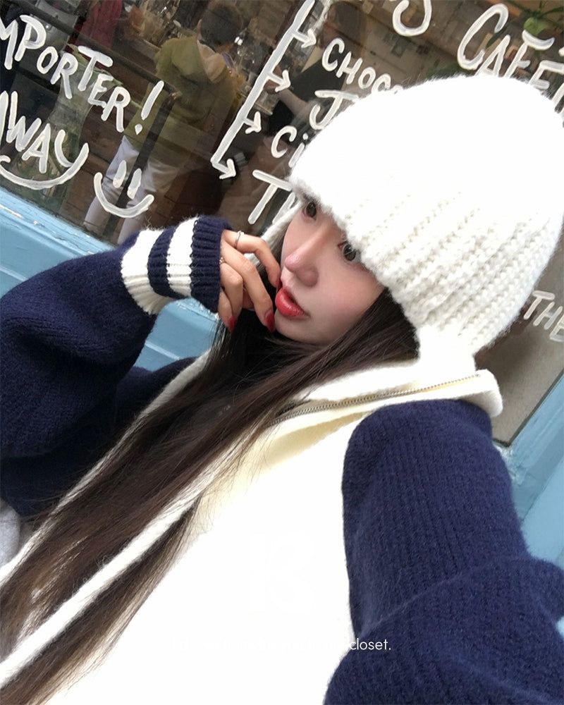 BEIDELLI（ベイデリー）の「[ORIGINAL] Tard Color-Block Raglan Knit Zip-Up（Tops）」
