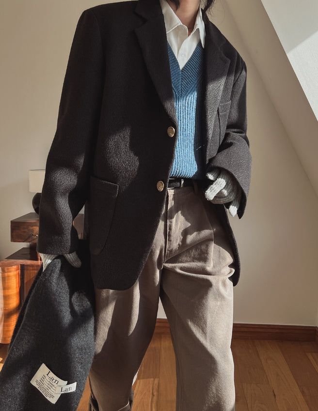 Crying medal over blazer
