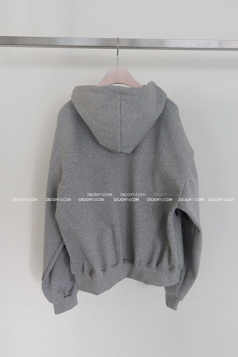 [UNISEX] One-two lettering oversized-fit hooded zip-up jacket