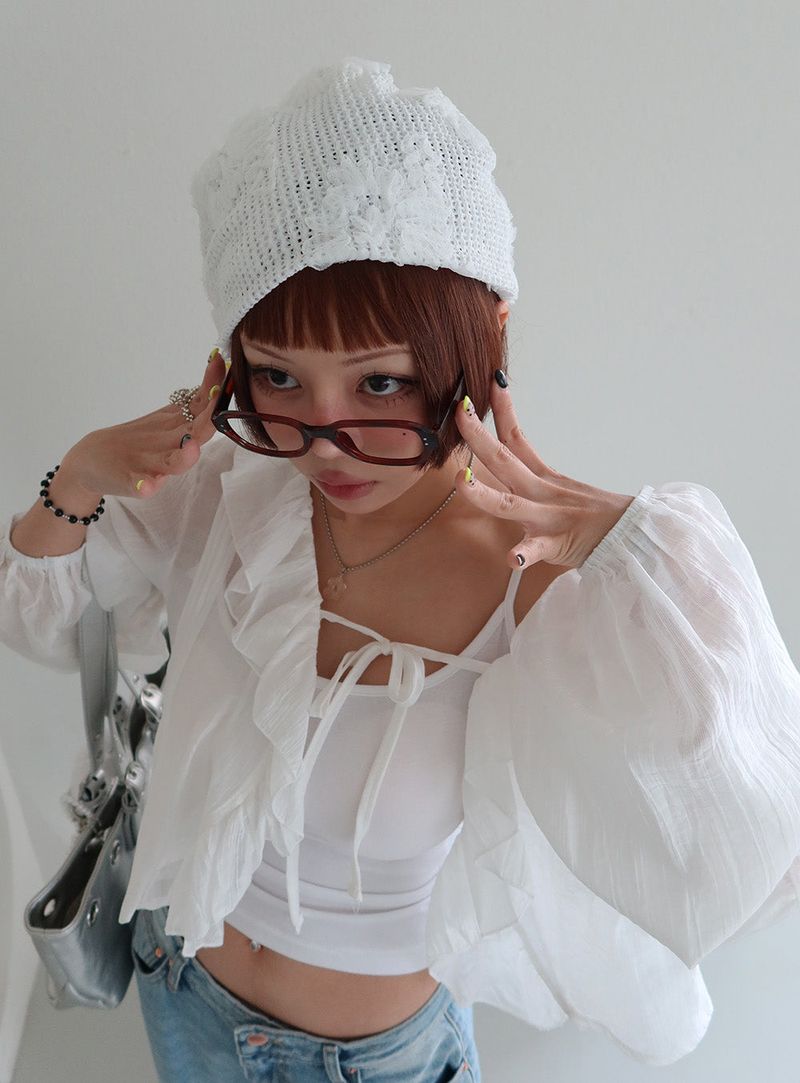 Delight-J（ディライトジェイ）の「Flower Punching Shirring Beanie（Hats）」
