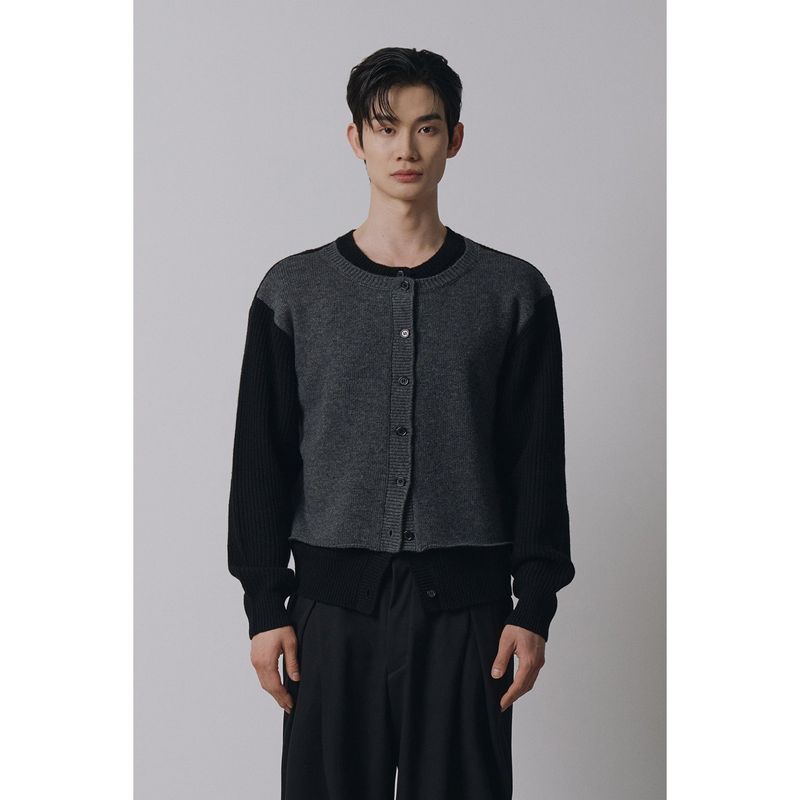 LAURANTSEOUL（ローラントソウル）の「Layered wool knit cardigan(Black)（Tops）」