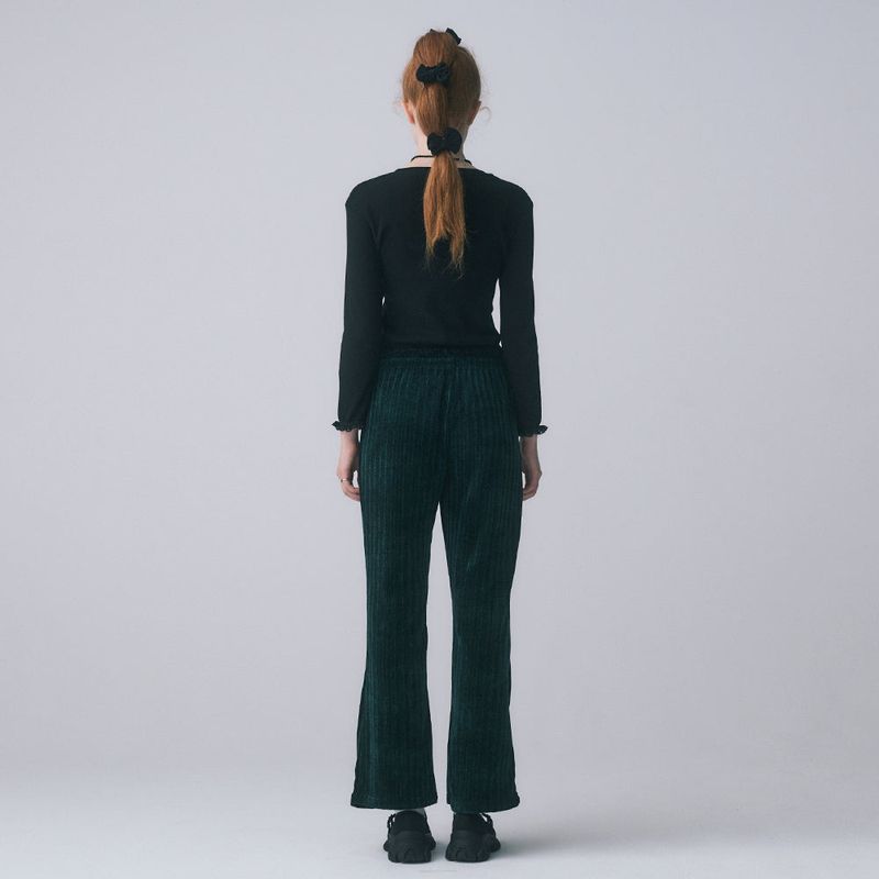 VELOUR BANDING PANTS, BLUE