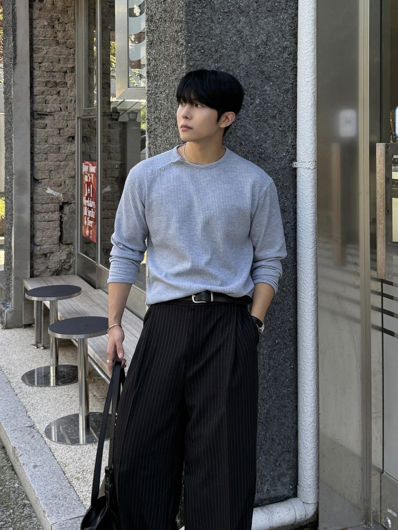 Dart pin stripe slacks