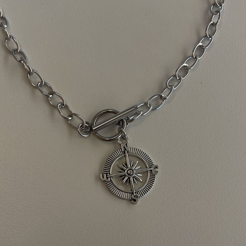(RFS made)compass toggle bar necklace