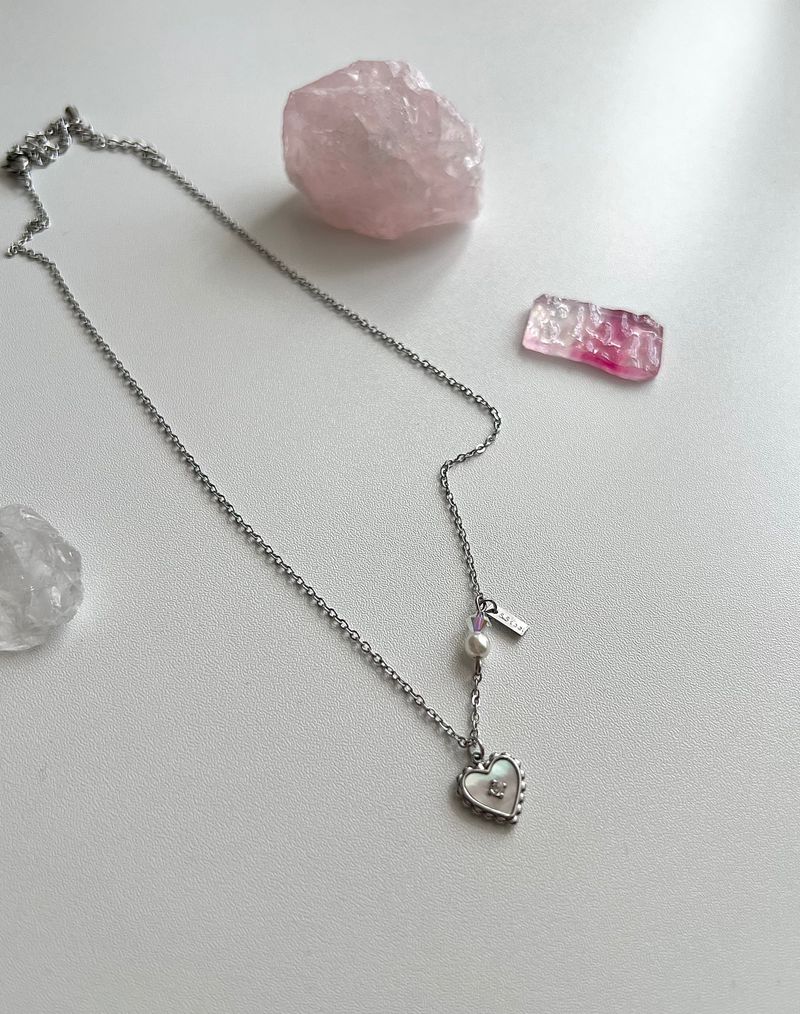 jorr innocent mother-of-pearl hearts and beads cubic star wedding look layered necklace