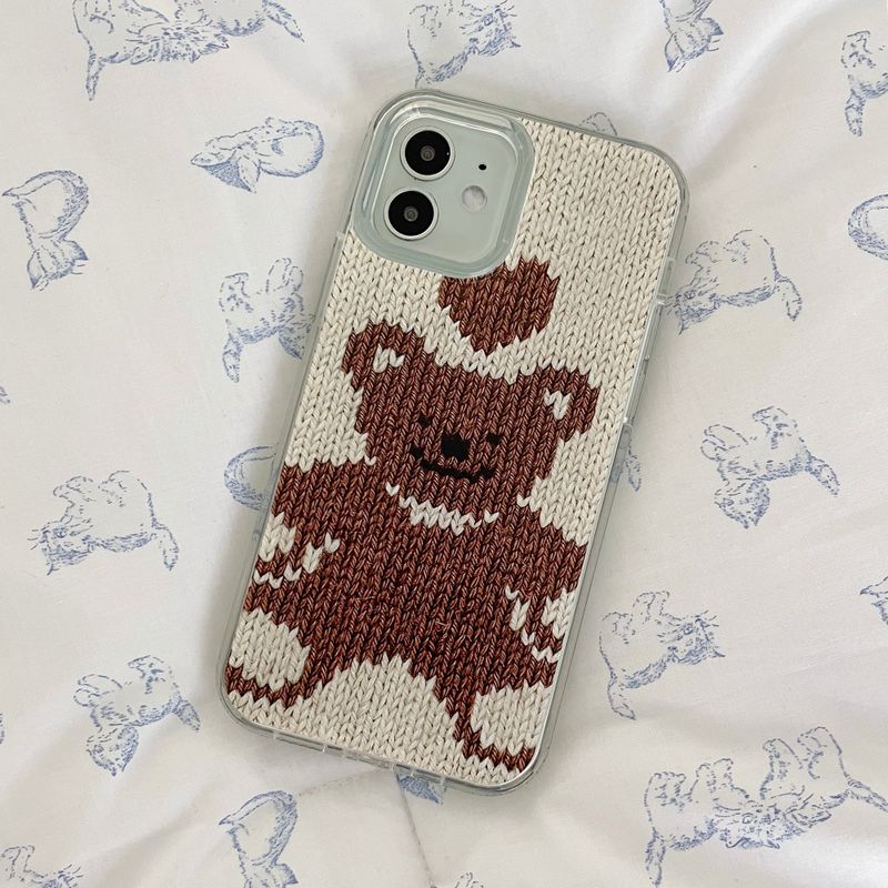TEDDY BEAR HARD JELL CASE_IVORY