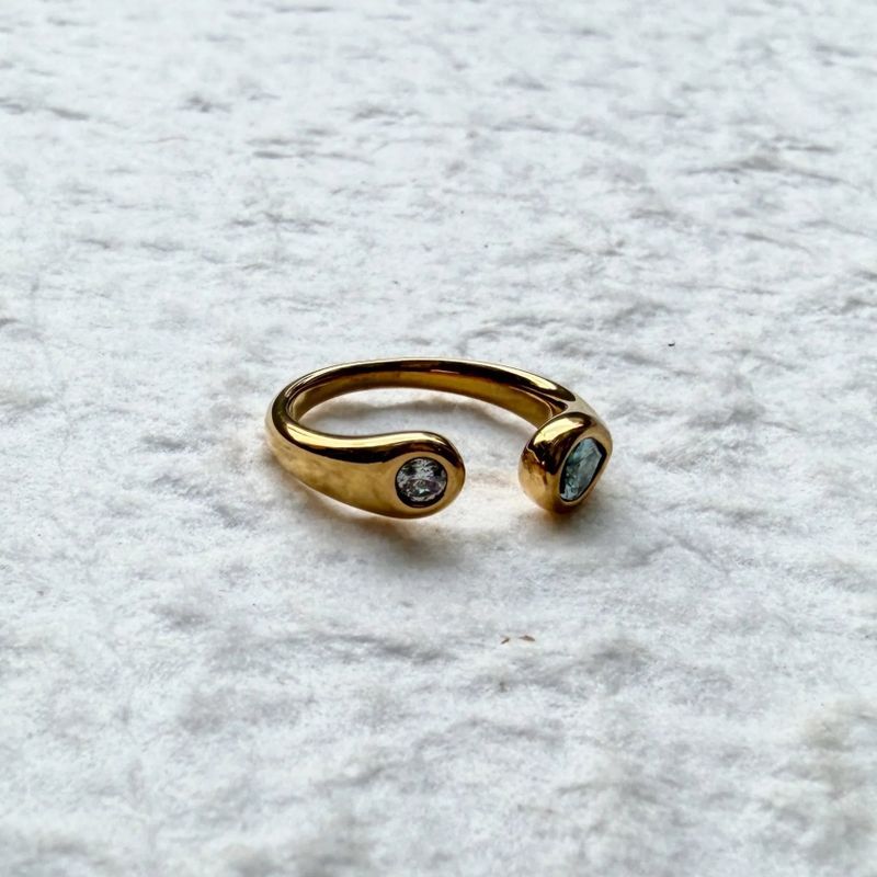 Twin Stone Open Ring