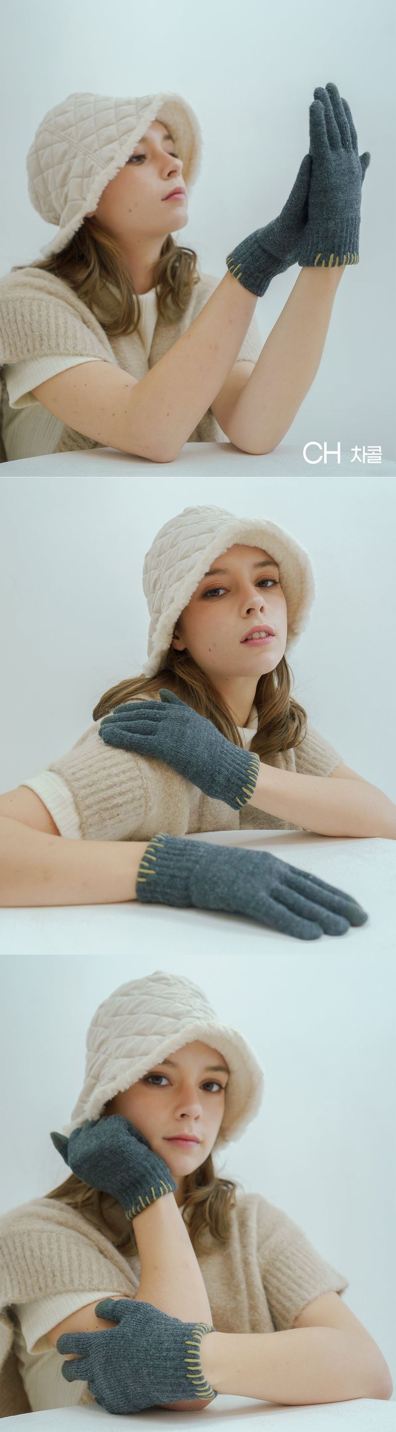 stich touch finger gloves 5colors