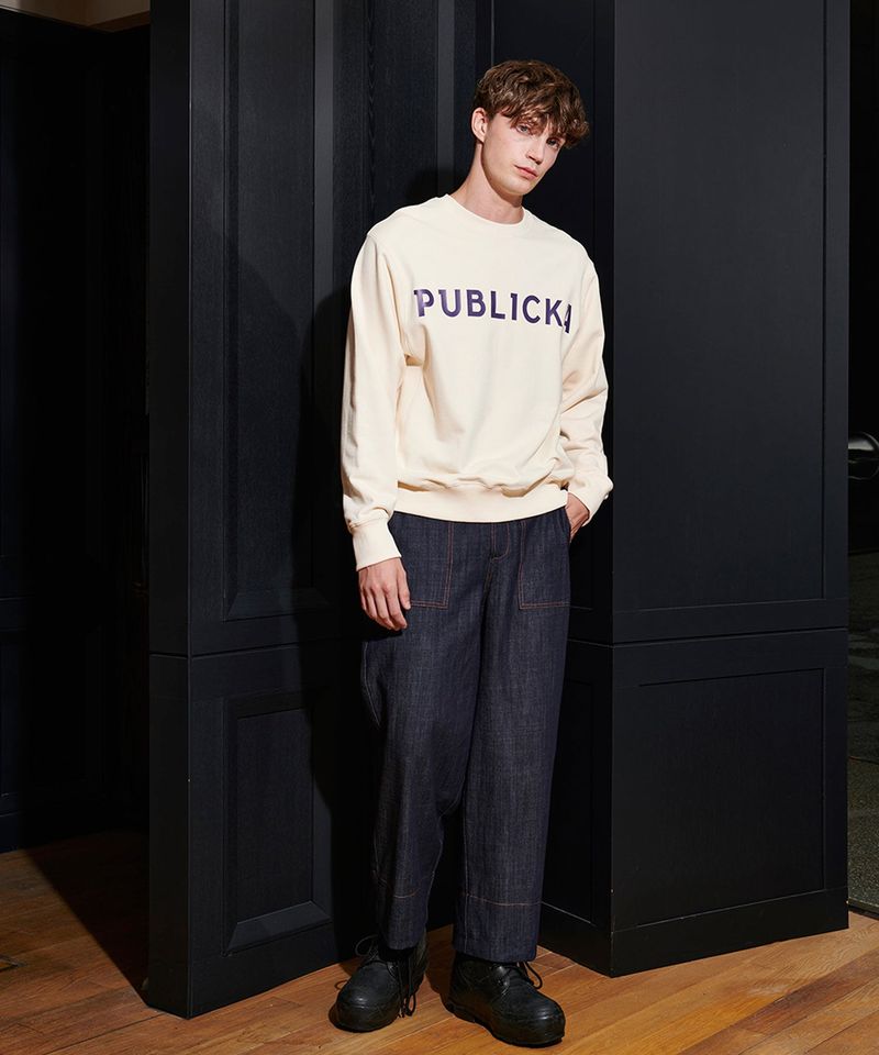 [UNISEX]PUBLICKA LOGO SWEATSHIRT_IVORY