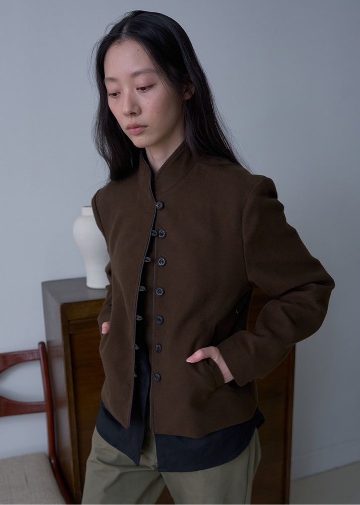 Vintage Crop Jacket (Brown)