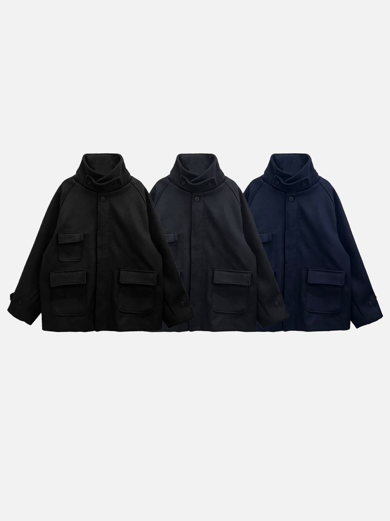 Blended Neck Bijou Line Short Coat (3c)