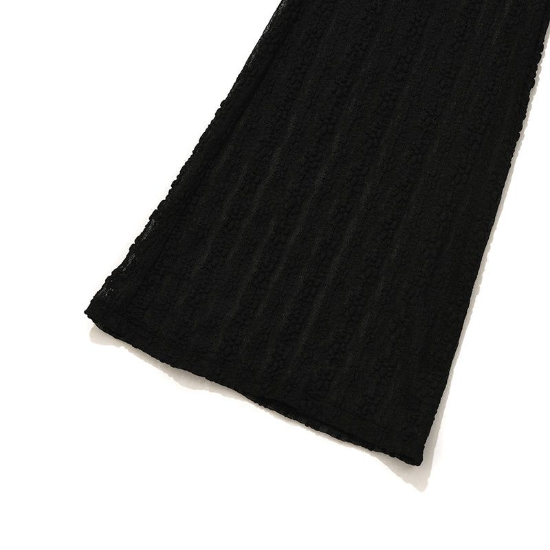 CHERRY LACE BOOTCUT PANTS [BLACK]