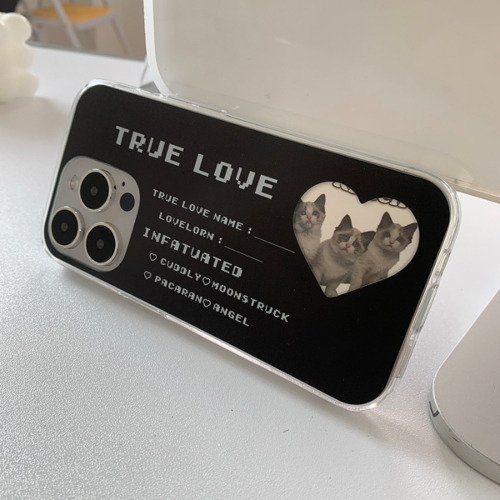 withsome（ウィズサム）の「True Love Heart Photo Card Frame black Phone Case（Smartphone Accessories）」