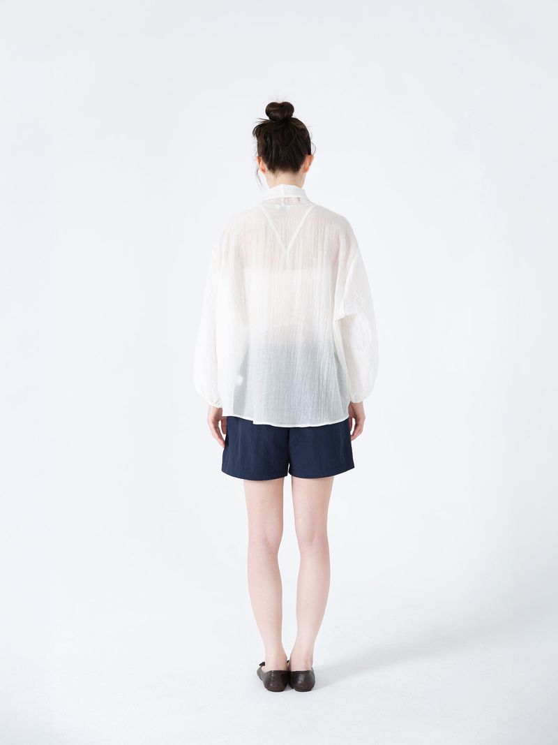 Ribbon Tie Blouse (White)