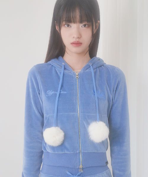 VELVET BING BONG TRAINING HOODY (BLUE)