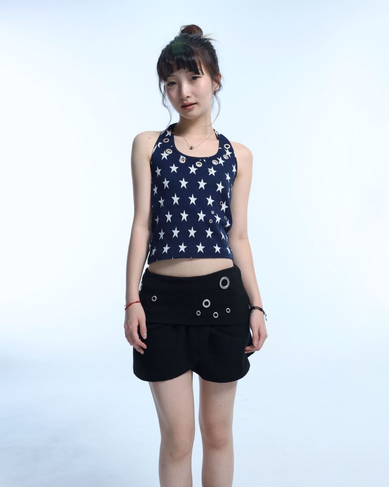 Eyelet 2 - Way Wrap Skirt - Black