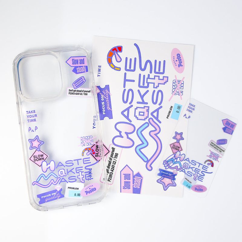【MADE】'Haste makes waste' Jelly hard Phone case