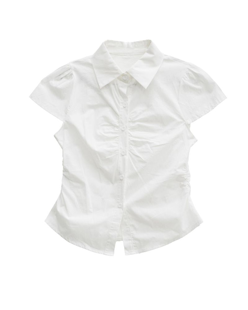 PUFF SLEEVE SHIRRING BLOUSE