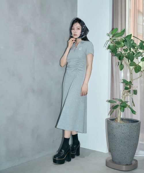 ANDGEEBEE（アンジービー）の「ギャザーポロロングワンピ（Dresses）」