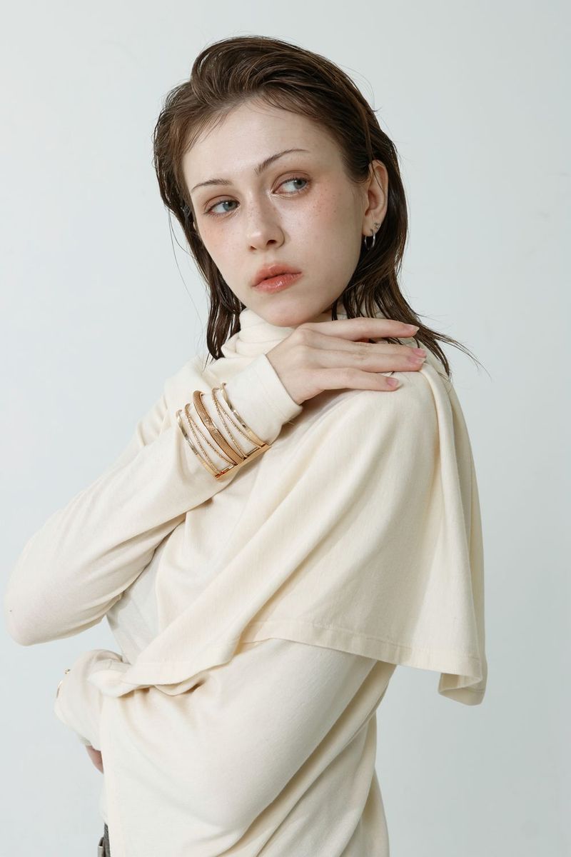 CAPE T-SHIRT COMBI SETUP_IVORY