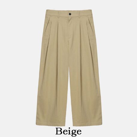 Neji two-tuck wide pants