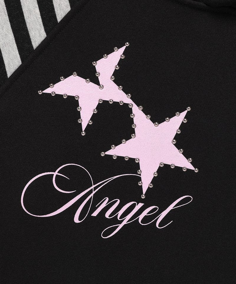 W ANGEL TWIN STAR HOODIE BLACK(CV2FFFM402A)