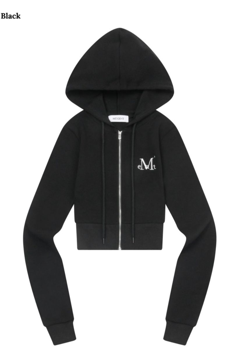 MUCENT（ムセント）の「ジニューセットアップスリムフィットクロップフードジップアップ (3Color) （トップス）」