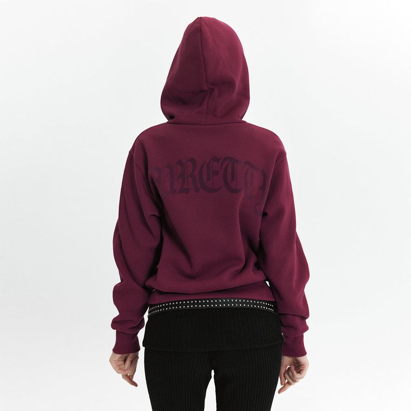 C VELVET LOGO FLEECE ZIP-UP HOODIE_PURPLE