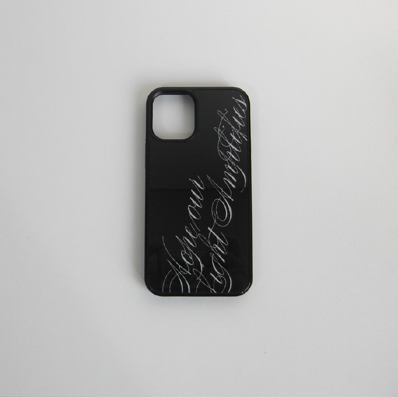 [MADE] slogan glass bumper case (black)