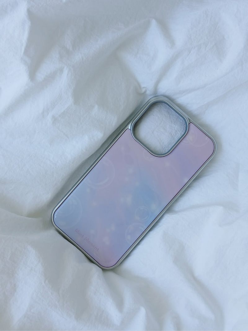 [MADE]ラベンダー シルバーエポキシバンパー iPhoneケース