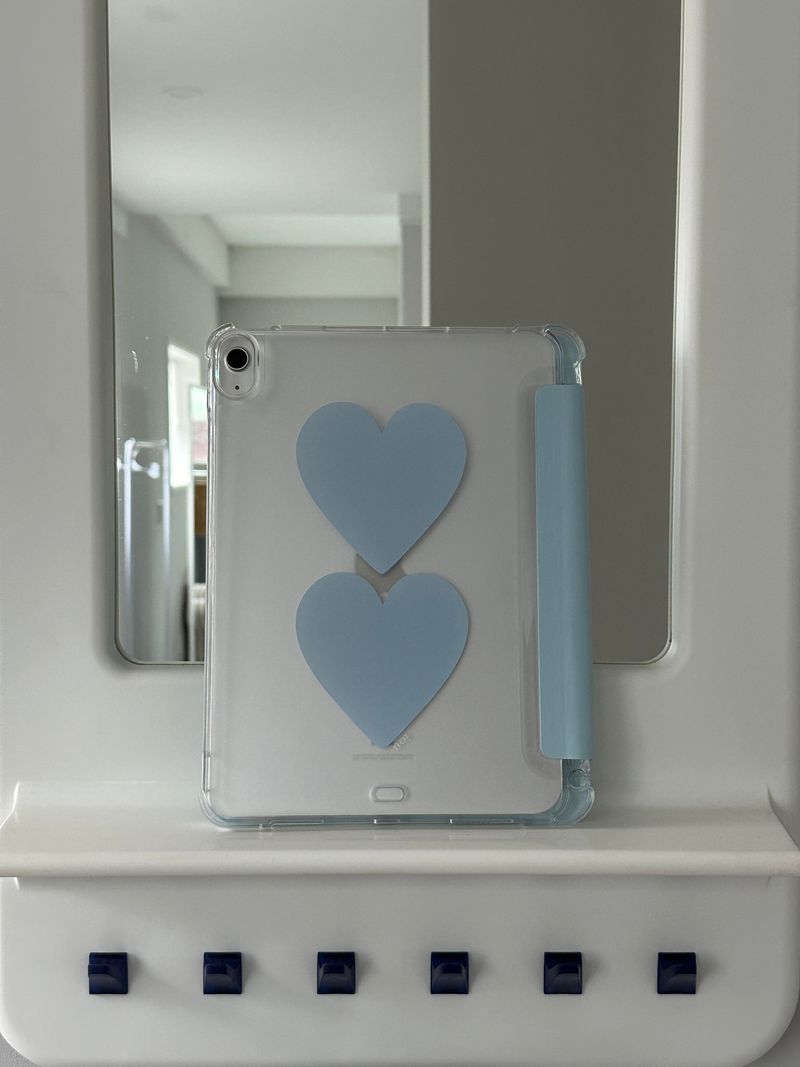 blue heart ipad case